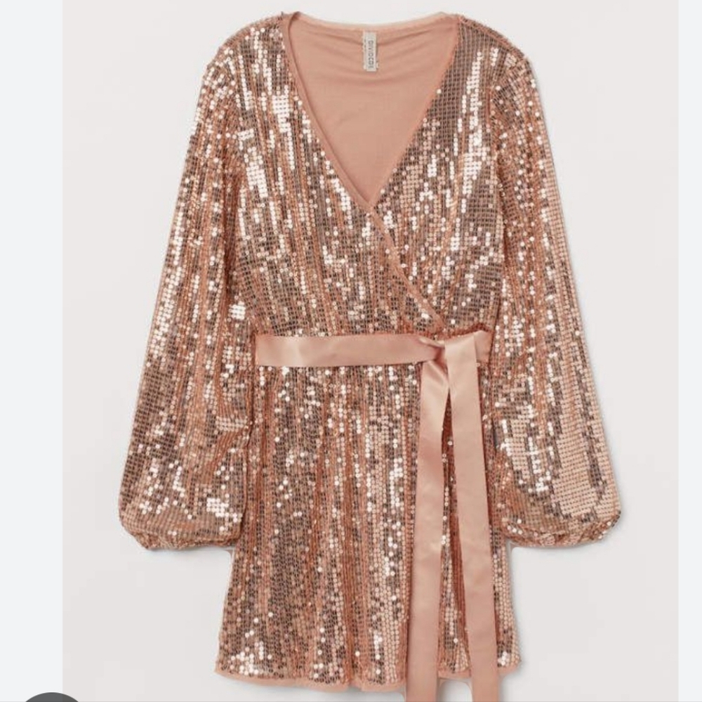 Sequin rose gold dress
